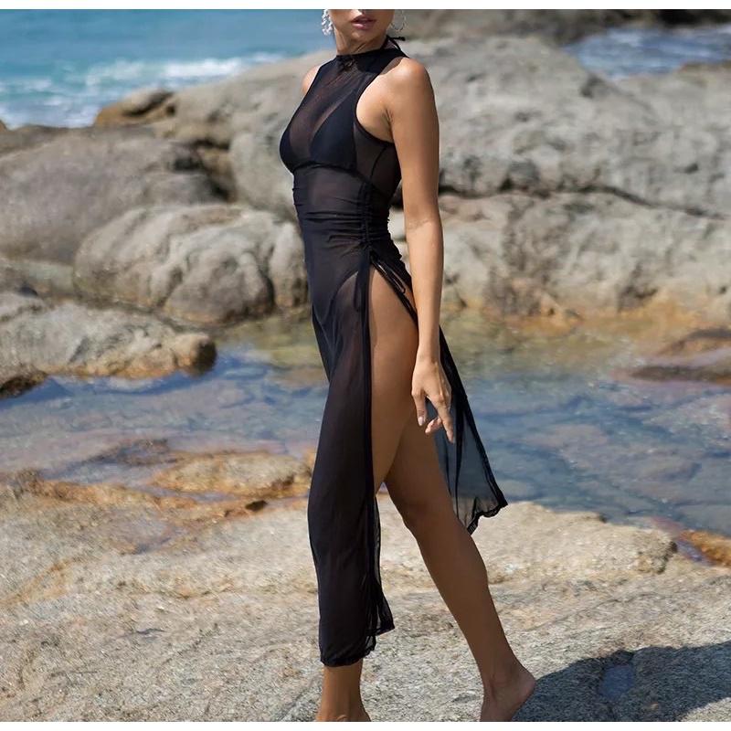 BY013 - Bikini Kèm Váy Voan Đen - Đồ Bơi Nữ Kín Đáo Nhưng Không Kém Phần Gợi Cảm