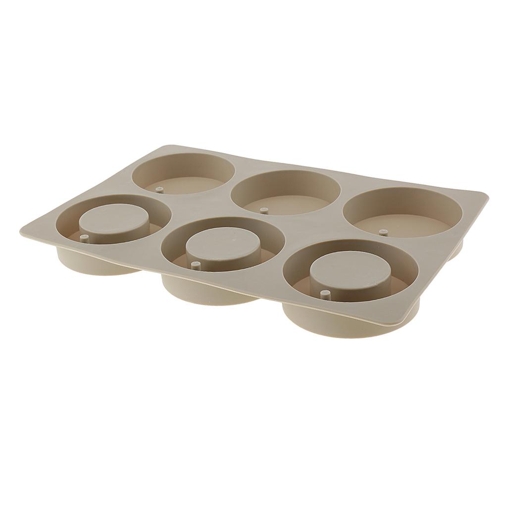 3x6Cavity Silicone Aroma Wax Tablet Mold Wax Soap Candle Mould Round