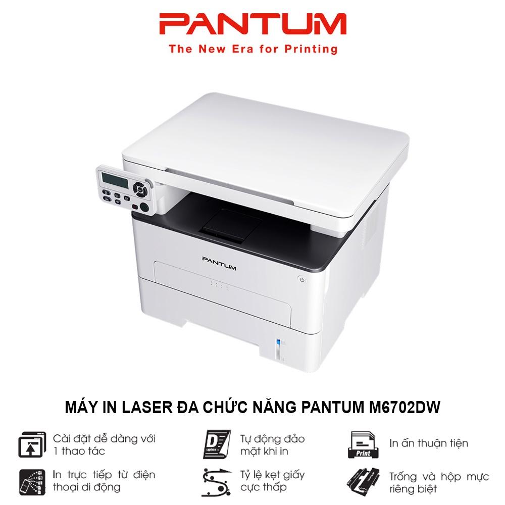 Máy in Laser đa chức năng PANTUM M6702DW, in Wifi, đen trắng, tốc độ cao, scan, photocopy, tự động đảo mặt, khổ giấy A4 (Hàng chính hãng)