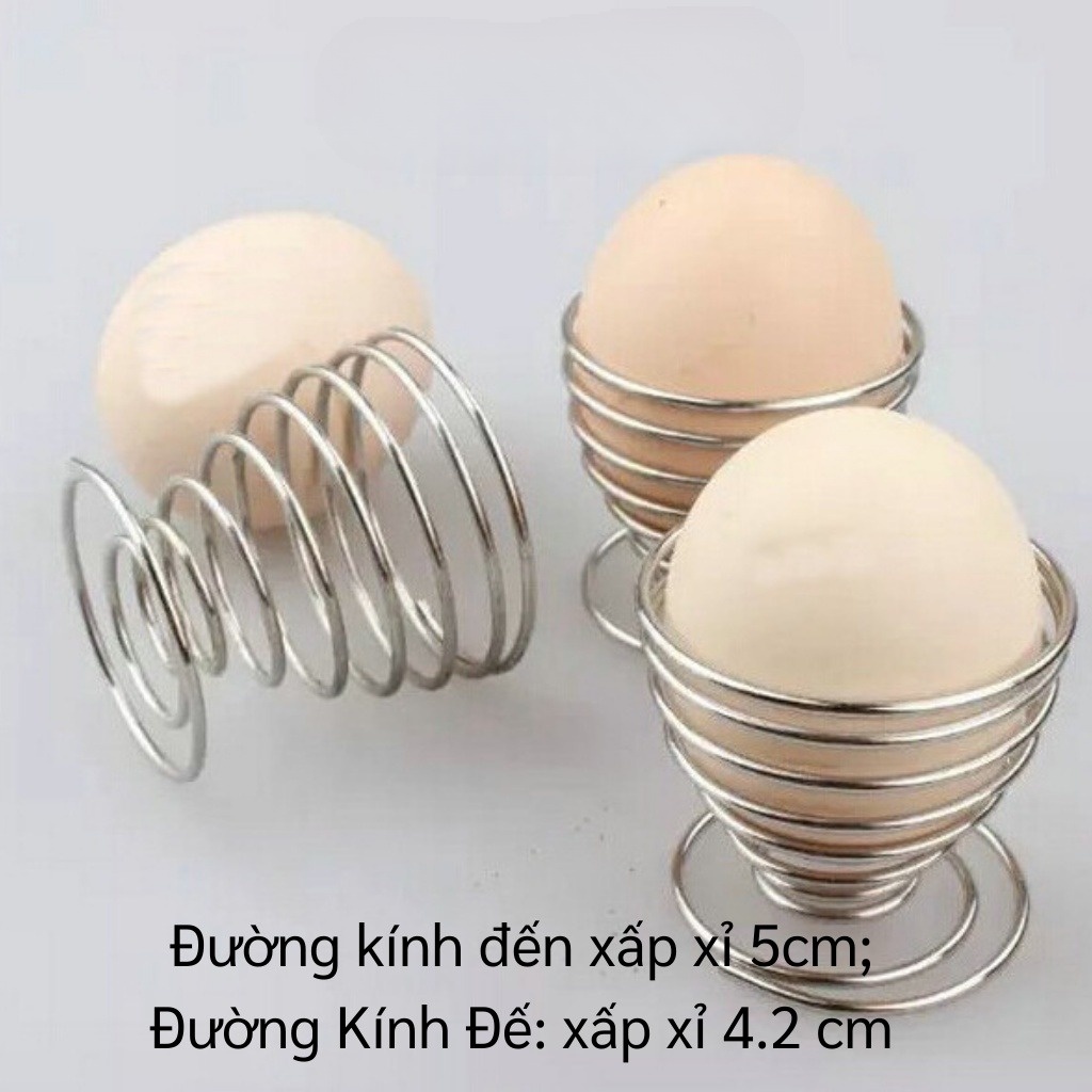 Cốc đựng trứng - ly ăn trứng lộn bằng kim loại dạng lò xo