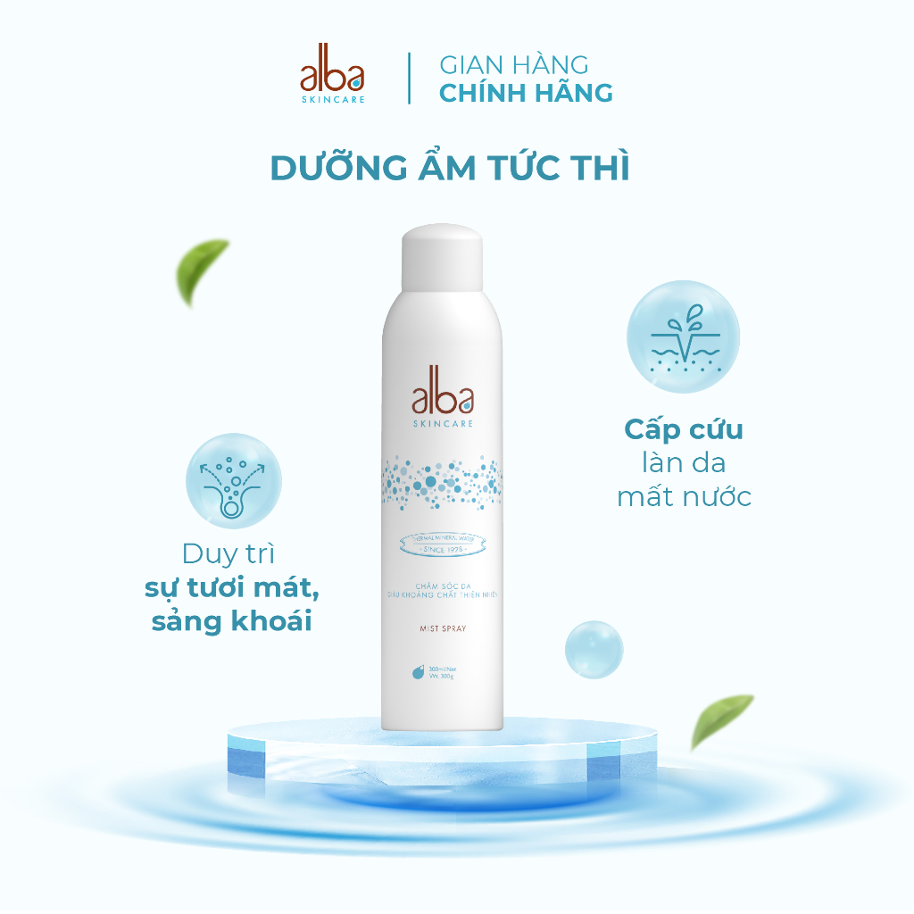 Combo 2 Xịt khoáng Alba Skin Care chống lão hóa dưỡng ẩm dành cho da khô 300ml