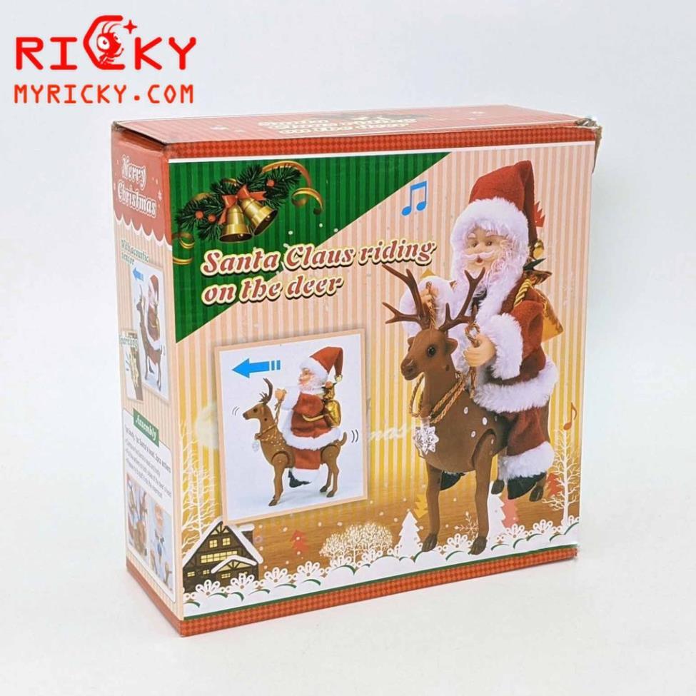 /Đồ chơi ông già Noel cưỡi tuần lộc có nhạc vui nhộn - Ông già Noel đi phát quà lễ giáng sinh