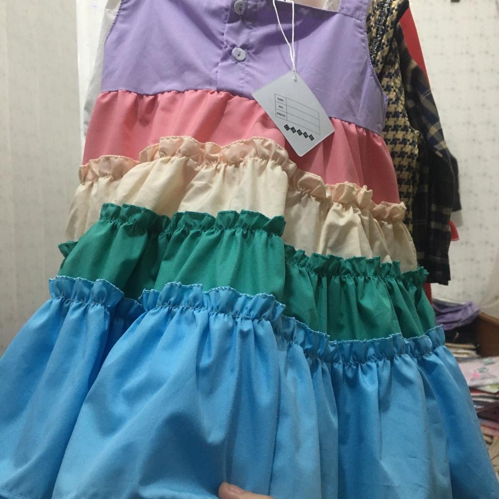 Váy hai dây bảy sắc cho bé gái từ 15-25kg