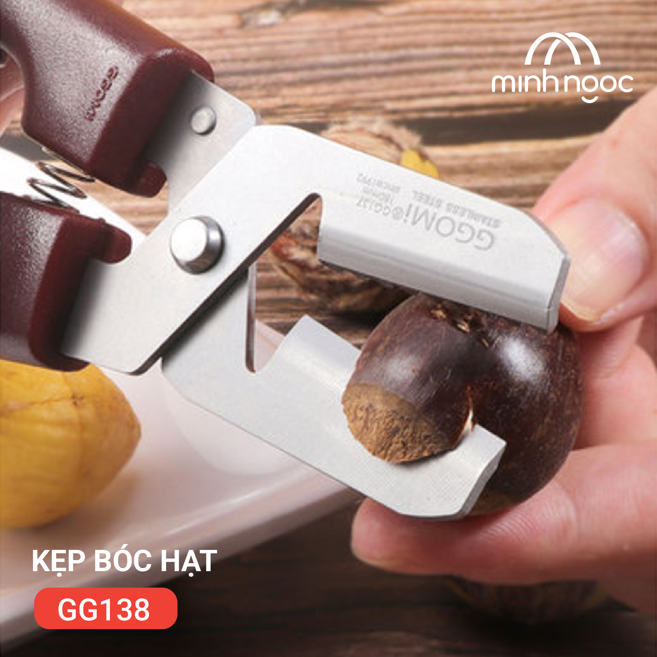 [HÀNG CHÍNH HÃNG] Kẹp bóc vỏ hạt dẻ và các loại hạt GGOMI Hàn Quốc GG138 sắc bén và độ bền cao