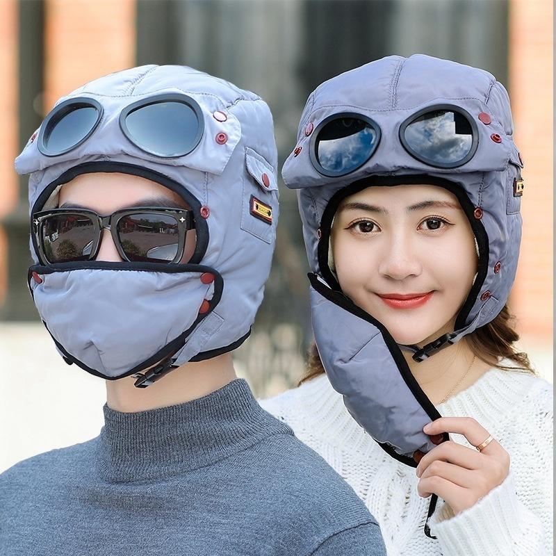 2020 Mới Thời Trang Nắp Ấm Mùa Đông Nam Thiết Kế Ban Đầu Mùa Đông Mũ Nam Nữ Trẻ Em Chống Nước Hood Mũ Có Kính Mát balo
