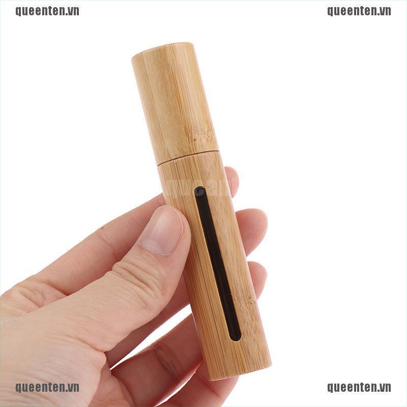 10ml Bamboo Refillable Empty Essential Roller Oil Ball Bottle Perfume Fragrance QUVN