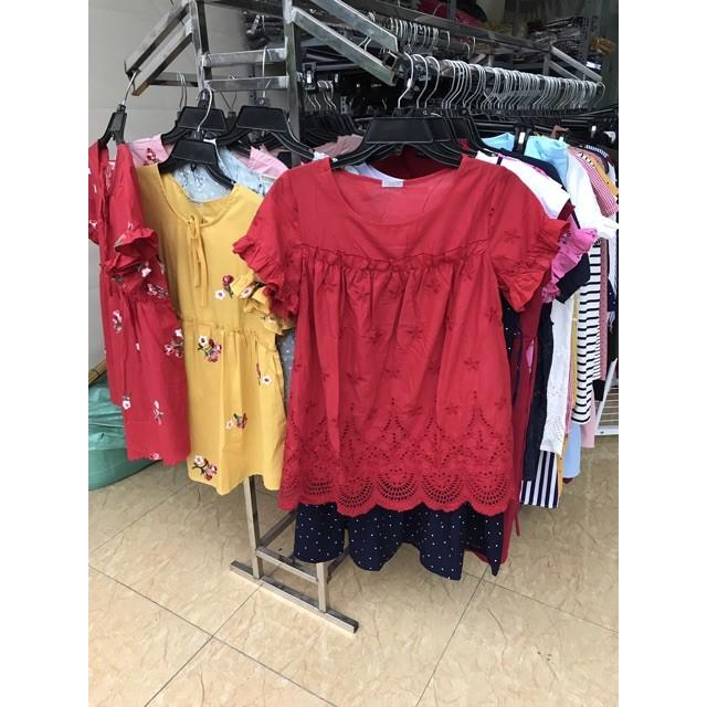 Áo bầu đũi chuẩn đẹp ảnh thật-áo bầu công sở thêu chân hàng chuẩn loại 1 - Tổng kho đồ bầu