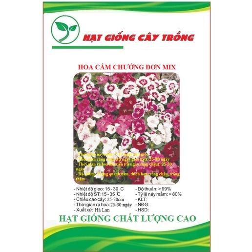 Hạt giống hoa cẩm chướng đơn nhiều màu CT413 - Gói 50 hạt