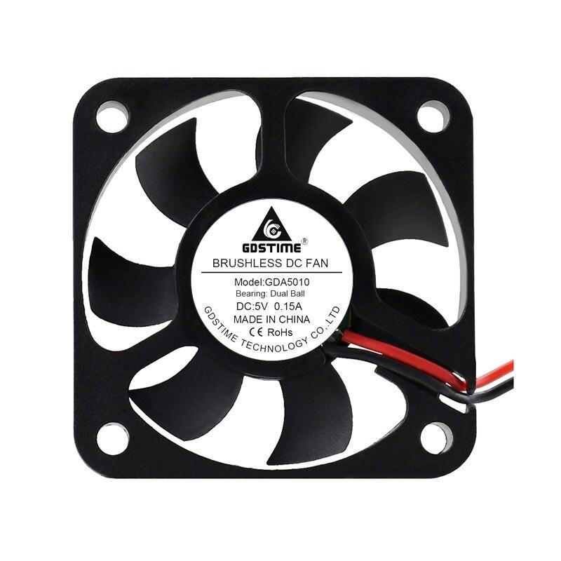 1 Quạt Tản Nhiệt Không Chổi Than Kép 5010 50mm X 10mm 5cm Dc 5v 2pin Cho Máy In 3d