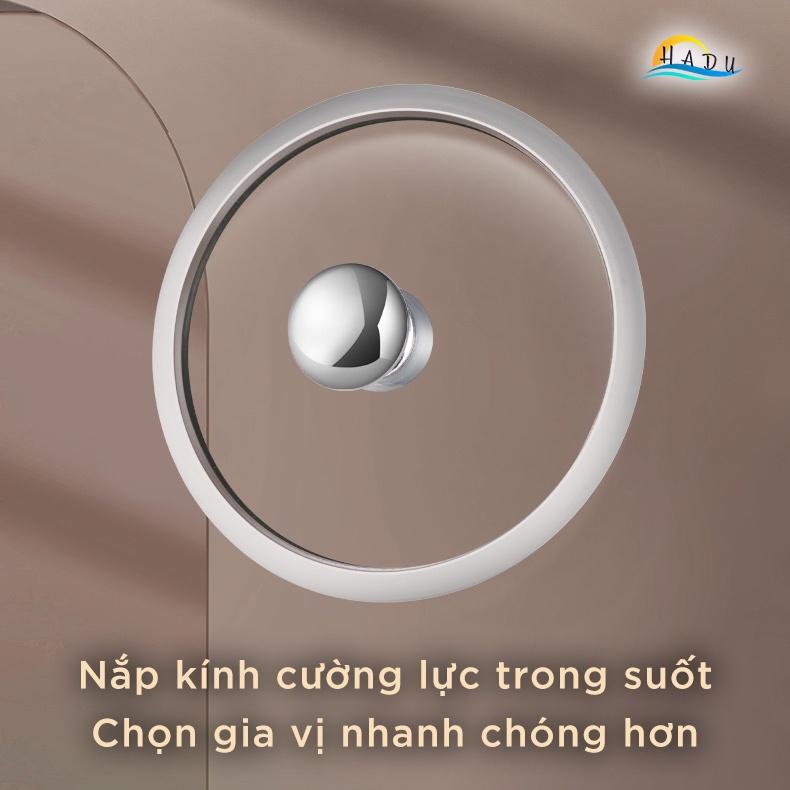 Bộ Đựng Gia Vị Nhà Bếp Thủy Tinh Cao Cấp Kèm Thìa Đạt Chất Lượng Đức HADU