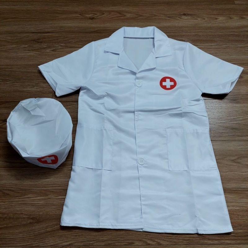 Trang phục áo bác sĩ ngắn tay (áo ngắn tay, mũ)