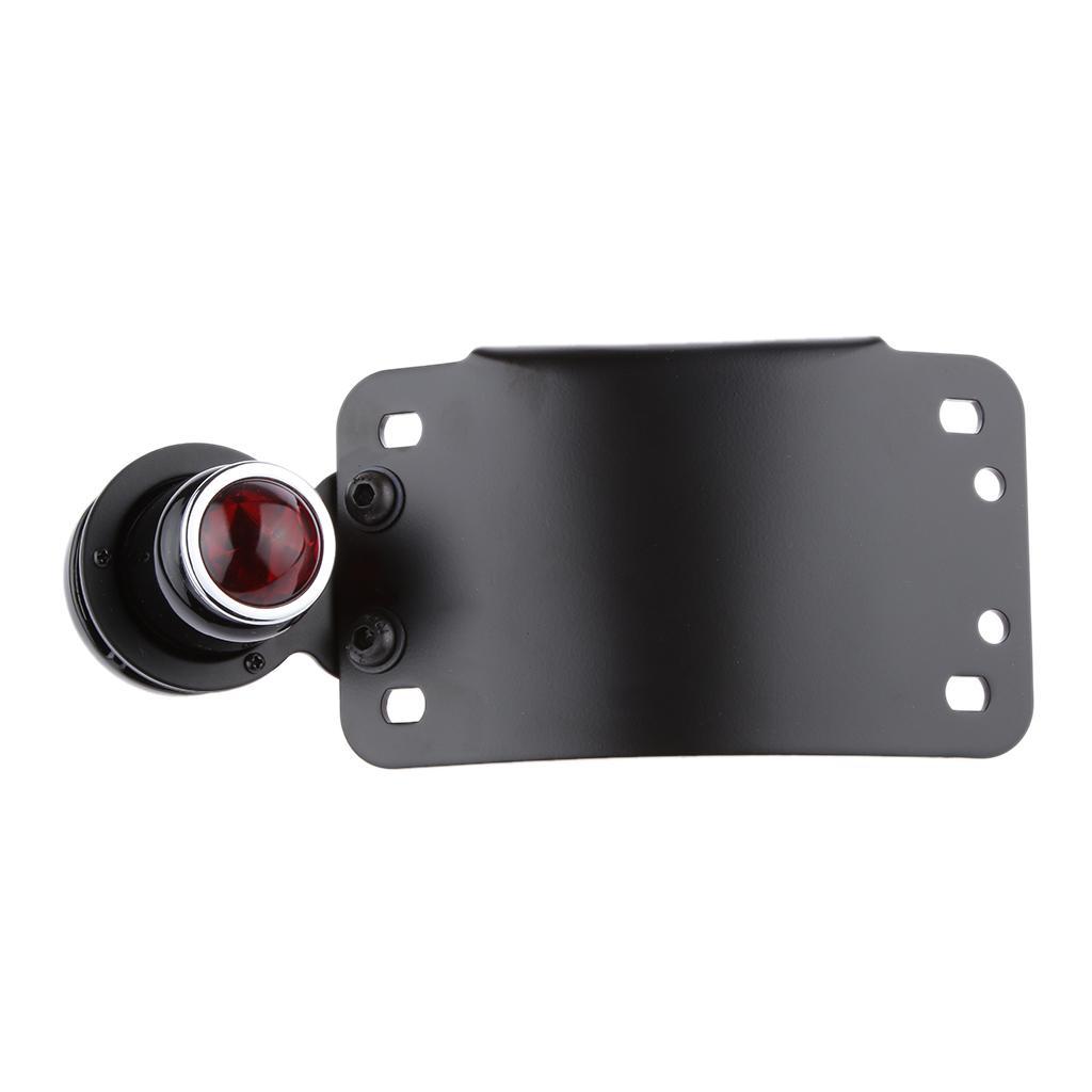 Motorcycle Custom LED Rear Stop Tail Light Lamp Red Lens with Black Holder Black