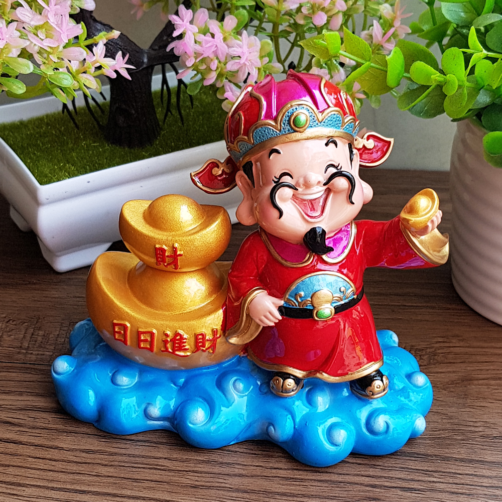 (05 mẫu) Tượng chibi Thần Tài 10cm bằng sứ đặc ruột cao cấp