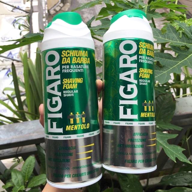 Bọt cạo râu mềm da Figaro Foam 400ml hương bạc hà sản khoái tặng kèm móc khóa