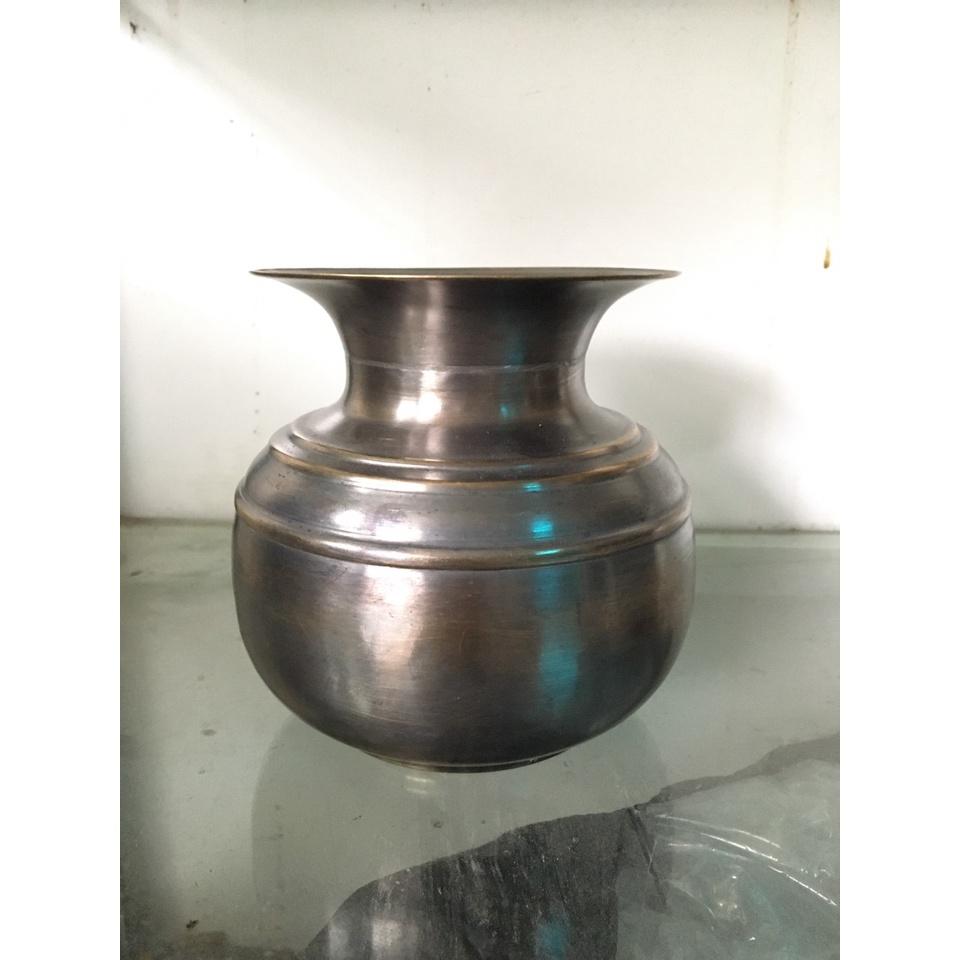 Ống nhổ bã trầu bằng đồng hun giả cổ cao 13cm