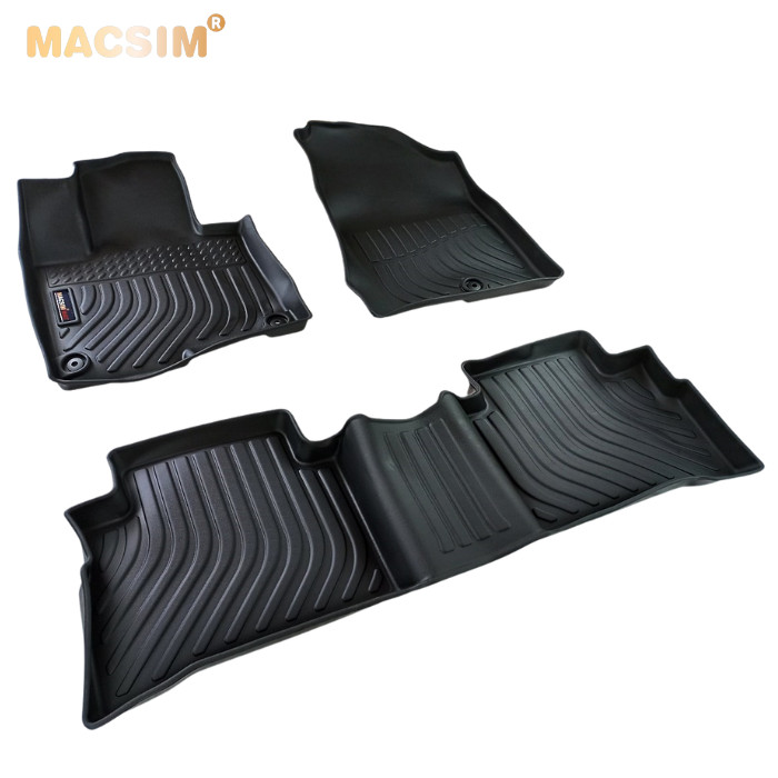 Thảm lót sàn xe ô tô Kia Sportage Nhãn hiệu Macsim chất liệu nhựa TPE cao cấp màu đen