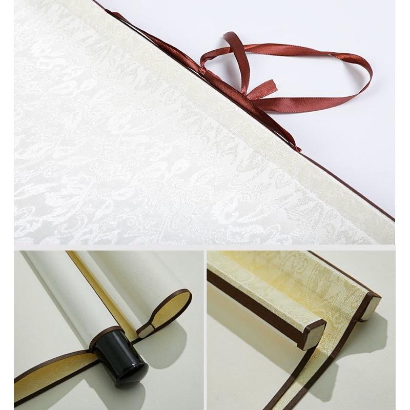 Biểu bồi lụa & giấy sinh xuyến in tranh nền dùng để viết thư pháp khổ lớn 43x115cm