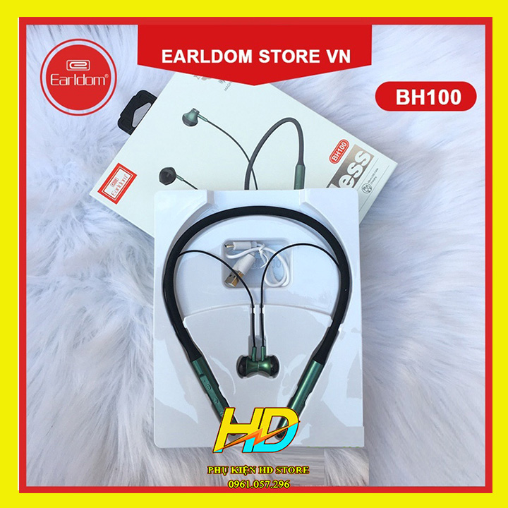 Tai Nghe Bluetooth Đeo Cổ Thể Thao Earldom BH100 - Tai nghe Thể Thao Chống ồn, Chống nước, Chạy Bộ , Tập Gym, Chơi Game - Hàng Chính Hãng