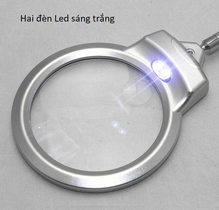 Kính lúp kẹp bàn C3 độ phóng đại 2.5X – 5X, có đèn soi mẫu vật