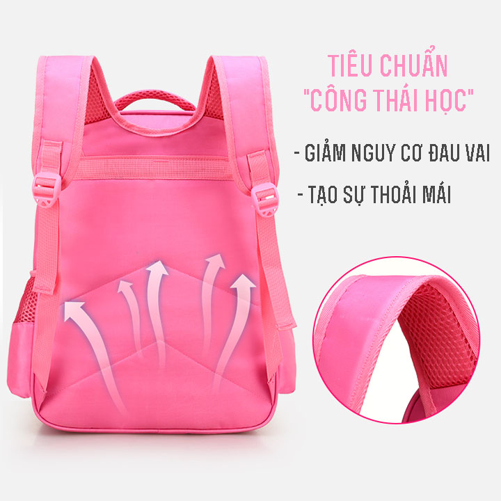 Balo đi học cho bé gái (Tặng 1 bộ bút chì)