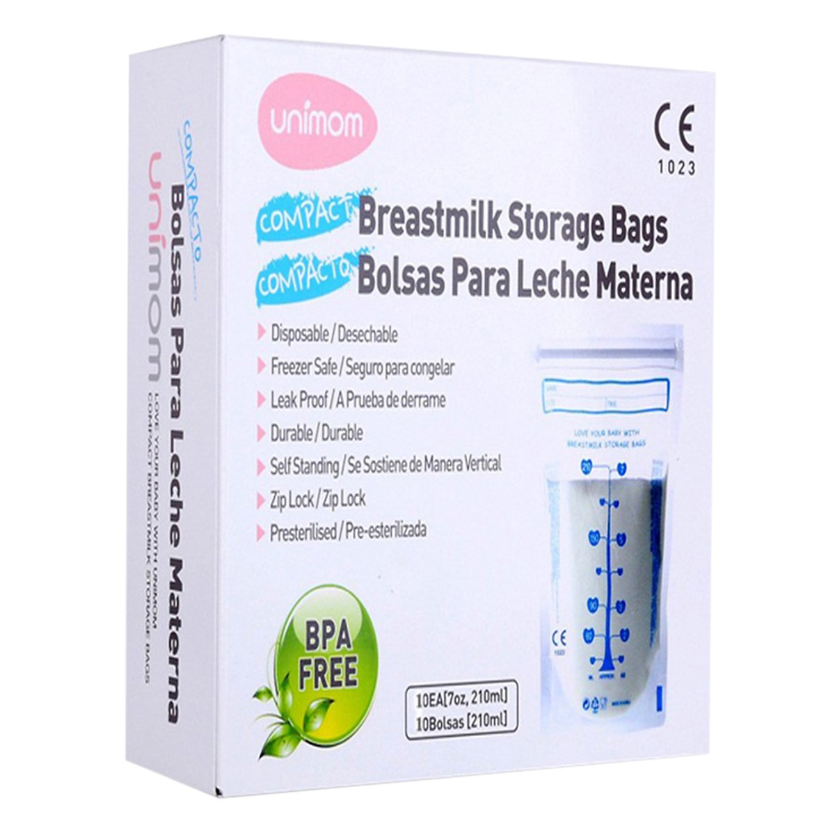 Túi Trữ Sữa Compact Loại UM870350 210ml (10 Túi/Hộp)