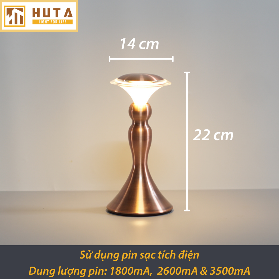 Đèn Bàn Led Quầy Bar Nhà Hàng HUTA Light For Life RESCUP Cảm Ứng Pin Sạc Điều Chỉnh Ánh Sáng Trang Trí Quán Cà Phê Sự Kiện Lounge