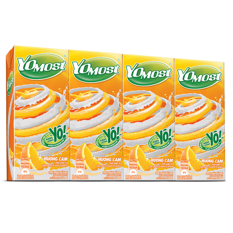 Hình ảnh Lốc 4 Hộp Sữa Chua Lên Men Tự Nhiên Yomost Vị Cam (170ml/Hộp) Hình ảnh Lốc 4 Hộp Sữa Chua Lên Men Tự Nhiên Yomost Vị Cam (170ml/Hộp)