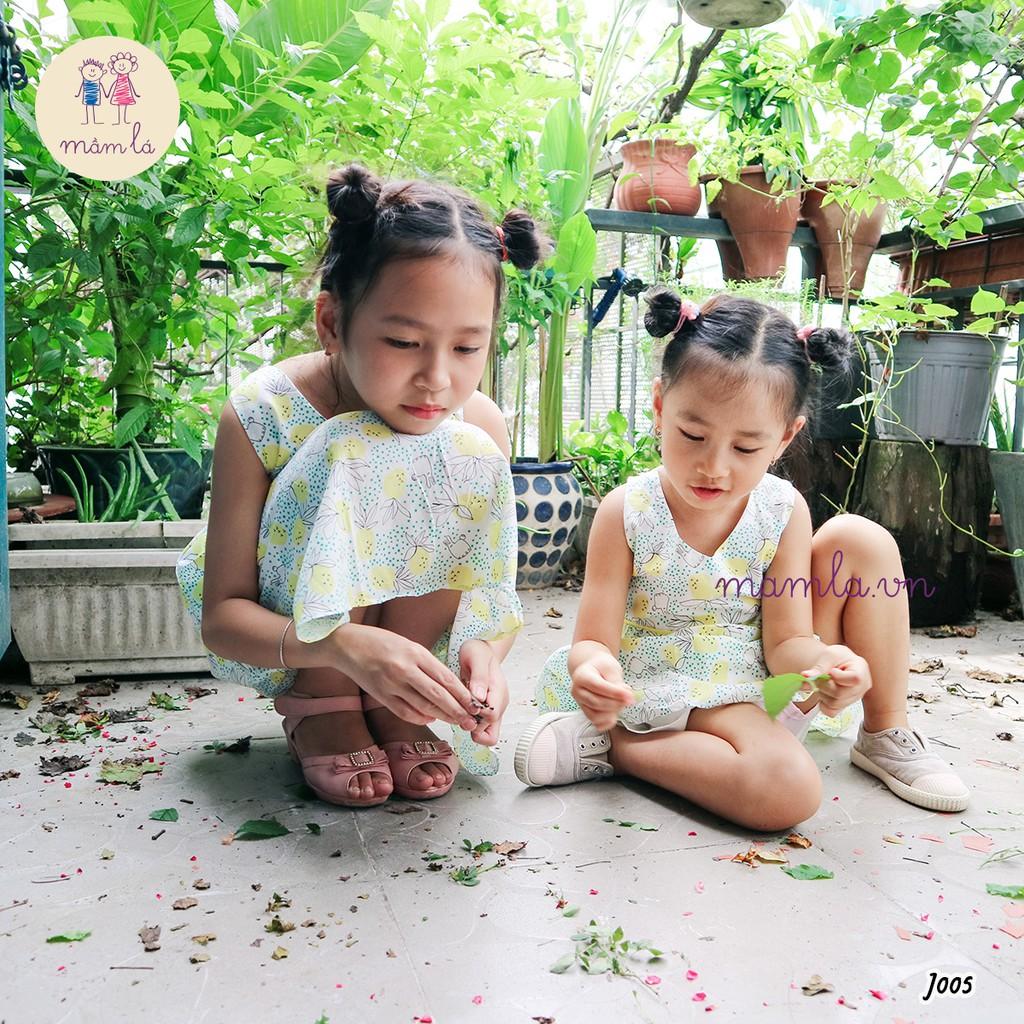 Đầm sát nách cut out lưng quả dứa vàng | 2Y-7Y