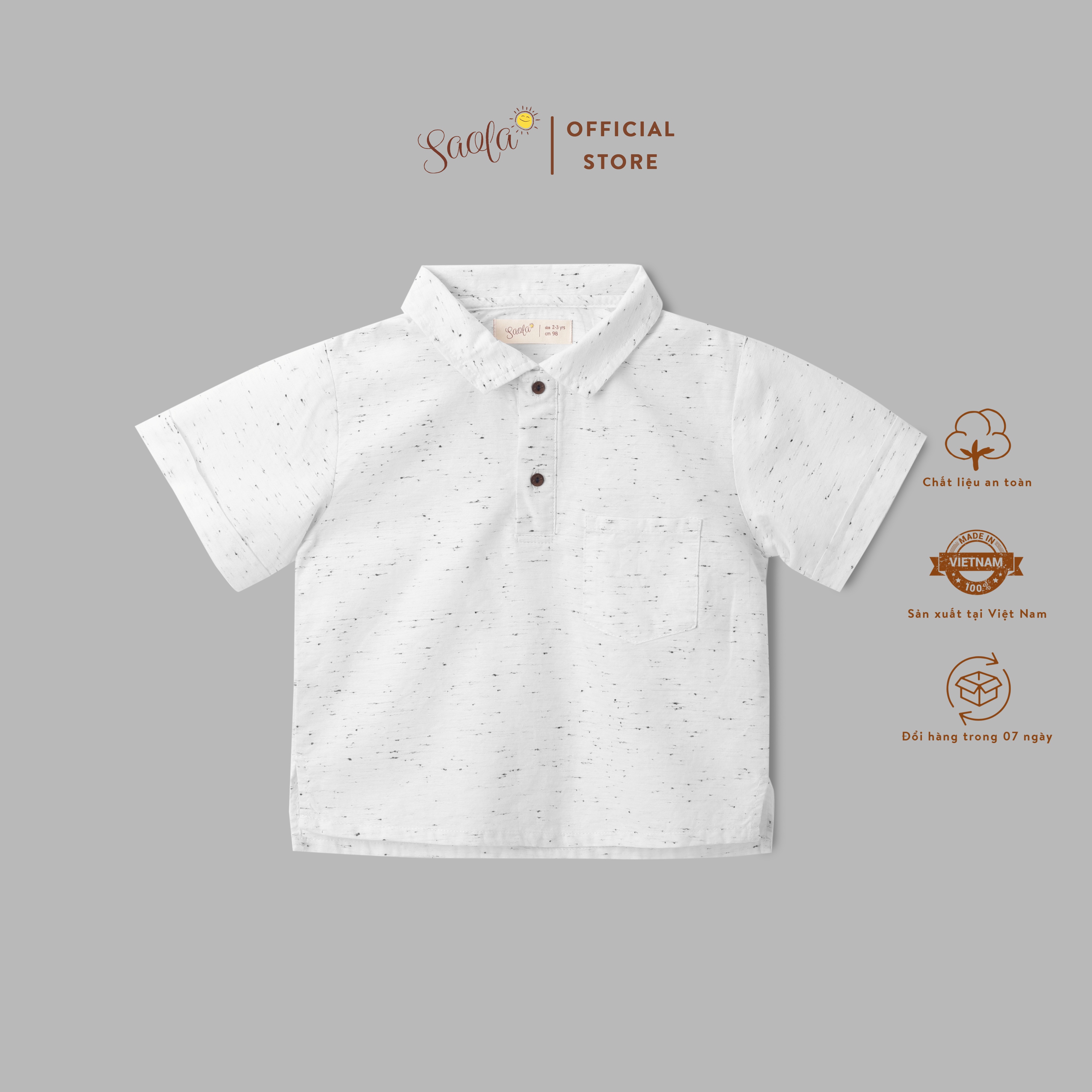 Áo Sơ Mi Oxford Cho Bé Trai Phong Cách Hàn Quốc Dễ Thương - ELFIN SHIRT - TOC009 - SAOLA KIDS CLOTHING