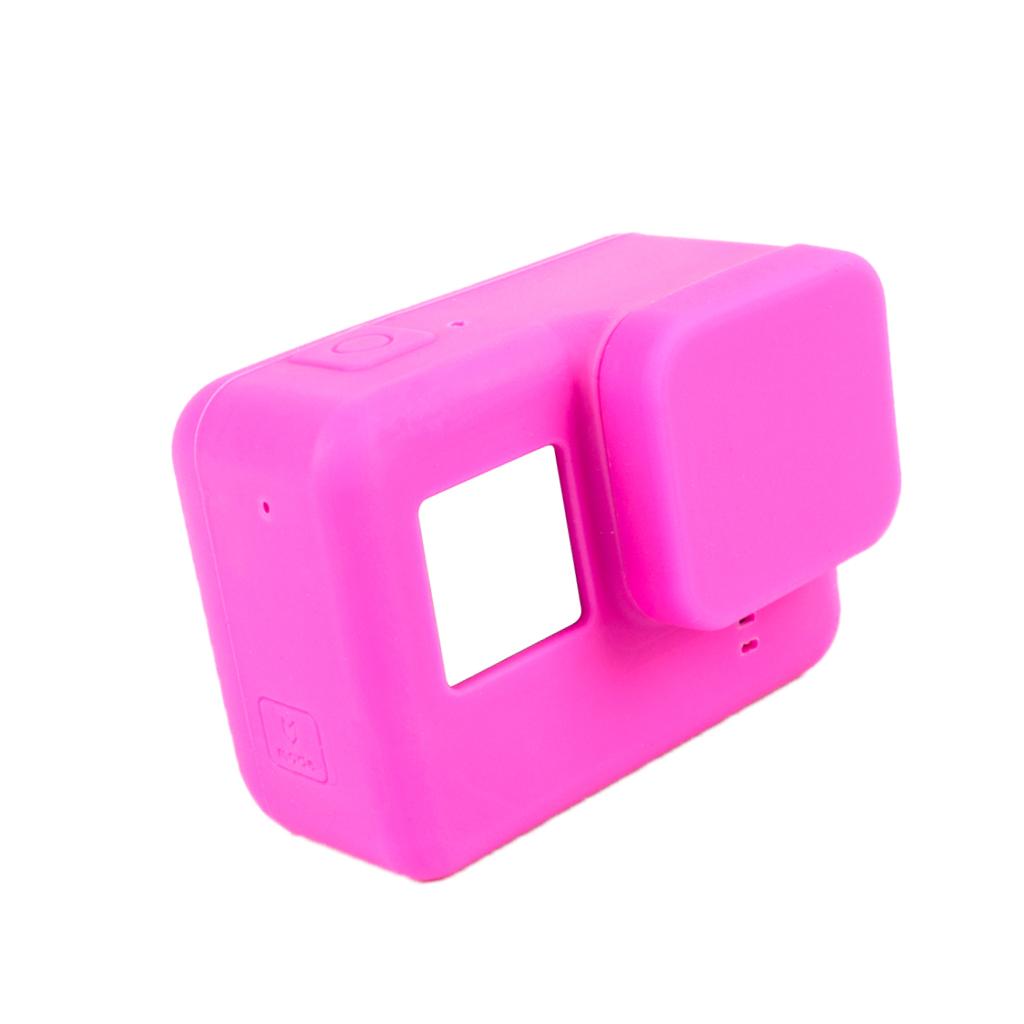 Soft Silicone Protective Housing Case + Lens Cap Cover For GoPro Hero 5