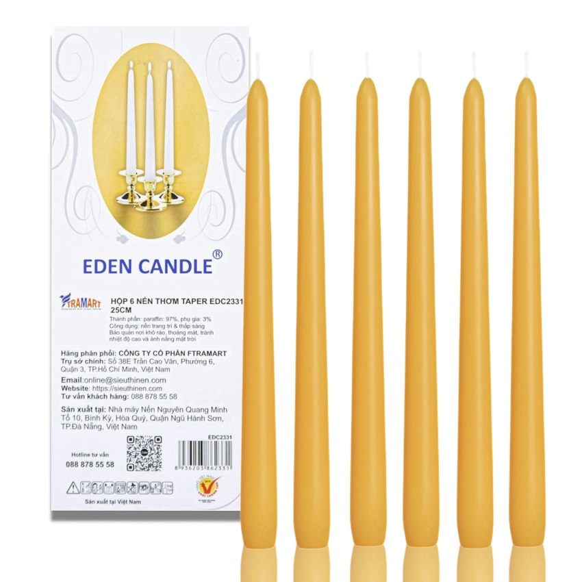 Hộp 6 Nến Thơm Eden Candle FTRAMART EDC2331 - Cam