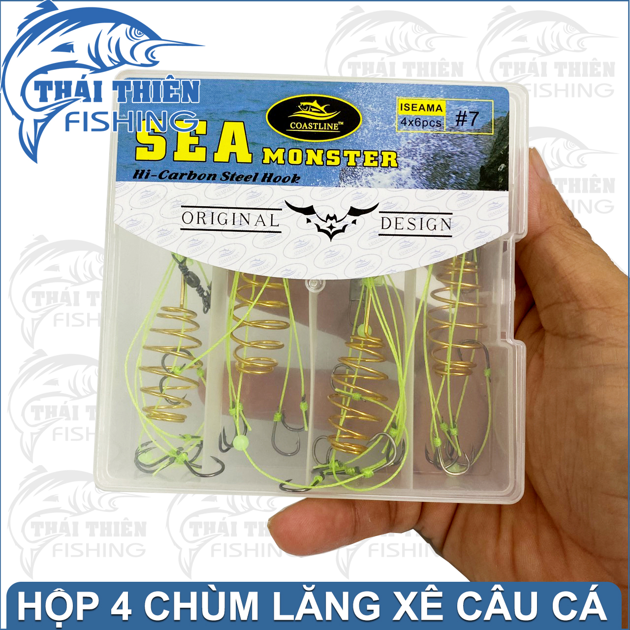 Combo 4 Bộ Lăng Xê Sea Monster Dây Siêu Bền Lưỡi Siêu Bén Dùng Câu Sông Hồ Dịch Vụ Cá Chép, Trắm, Rô Phi