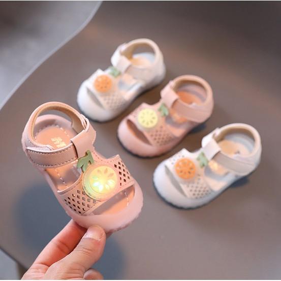 Quảng châu loại 1_Sandal nơ tập đi siêu xinh bé gái đế mềm chống trượt chống vấp 0-2 tuổi