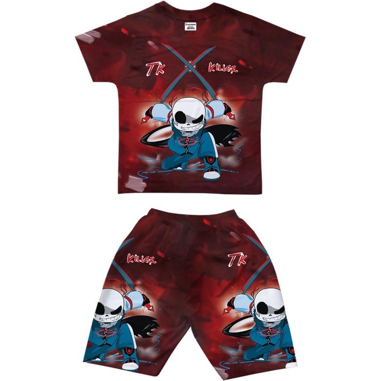 Đồ bộ cho bé trai hình Undertale bé Sans cực ngầu size 18-65kg chất thun lạnh thái mềm mát