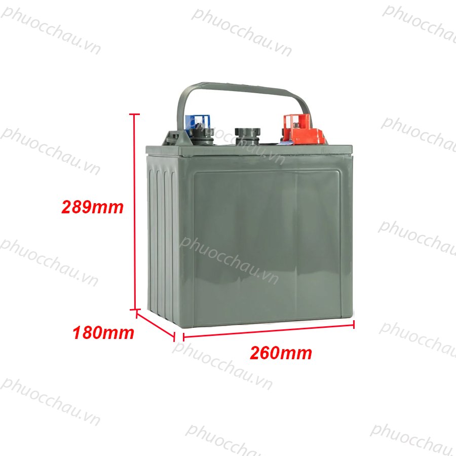 Ắc Quy Xe Điện PINACO PL 6-260 6V-260Ah, acquy dùng cho xe golf, xe điện