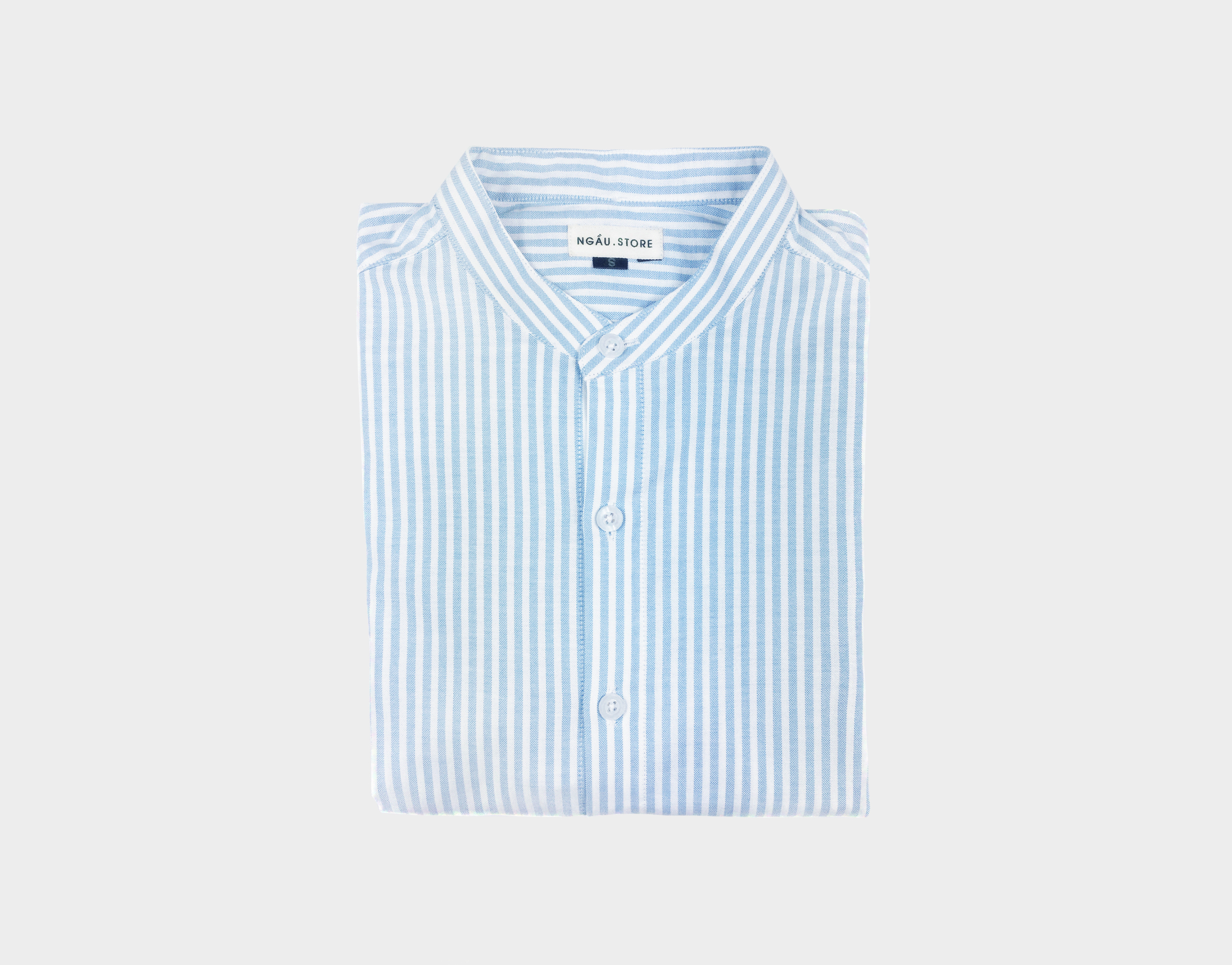 Áo sơ mi cổ trụ, cổ tàu kẻ sọc chất cotton mịn mát Stripped Collar Shirts
