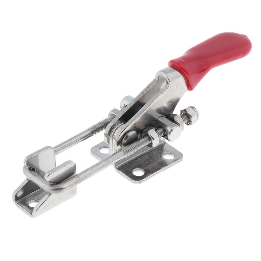 5Pcs 170kg Holding Capacity, Adjustable Quick Release Latch Type Toggle Clamp Hand Tool, Stainless