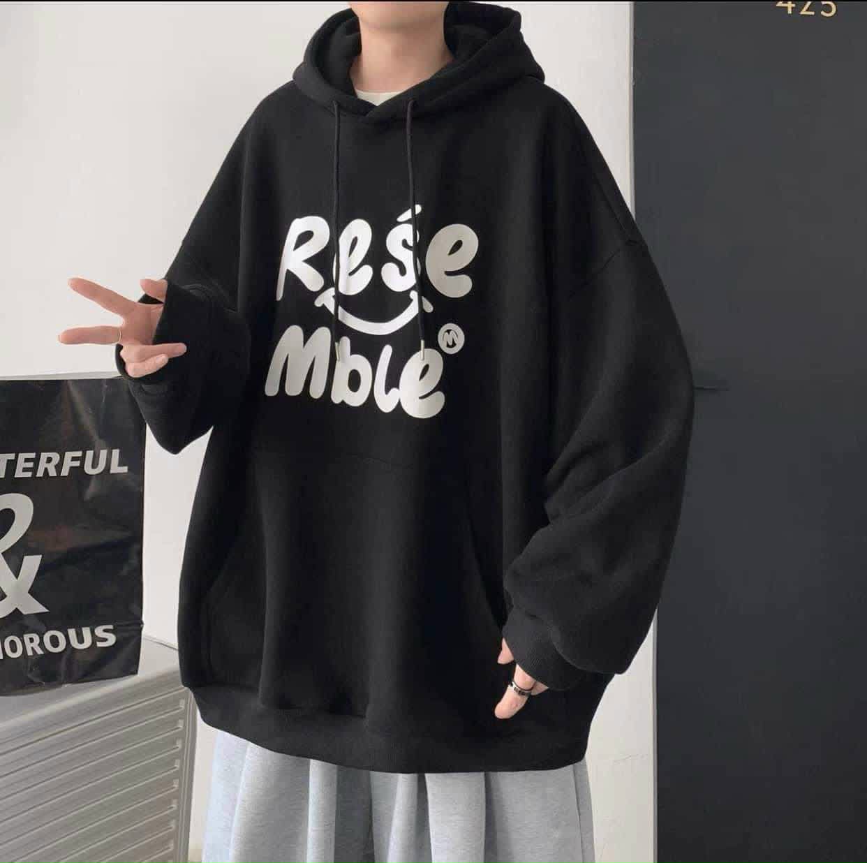 Áo khoác hoodie thiết kế có mũ đội đầu phong cách Rose, Áo hoodie in hình mặt cười phong cách Hip Hop, Áo Hoodie nam/nữ có chất vải tốt, Hoodie mặc thoáng mát và bền- Thời Trang