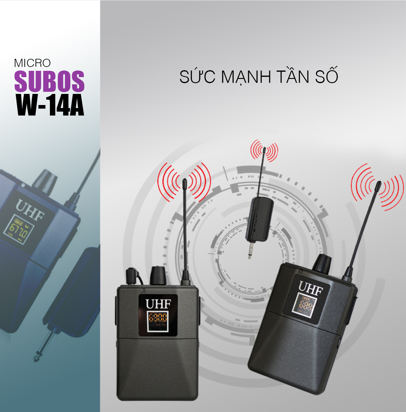 Micro không dây Subos W-14A - Micro đeo tai UHF hỗ trợ giảng dạy, thuyết trình, livestream - Phạm vi rộng đến 25m, nhạy, chống hú tốt - Kết nối được hầu hết các thiết bị âm thanh: sound card, amply, mixer, loa kéo … - Hàng nhập khẩu