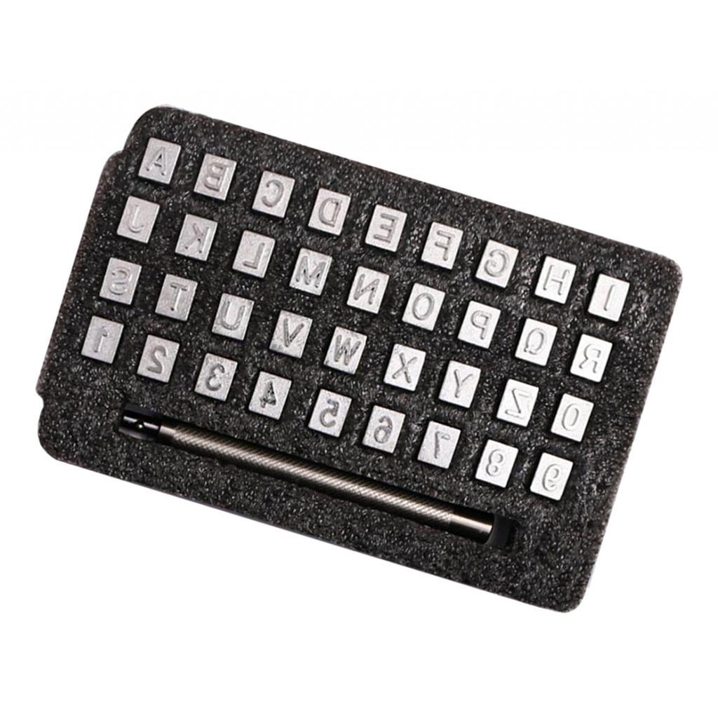 37pcs DIY Leathercraft Stamp Tools Metal Letter And Number Stamps Punch Set