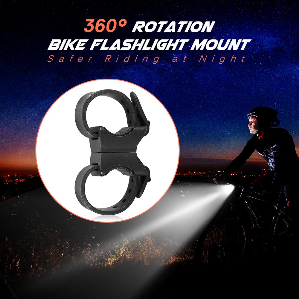 Giá đỡ đèn pin xe đạp bằng nhựa silicone xoay 360 °