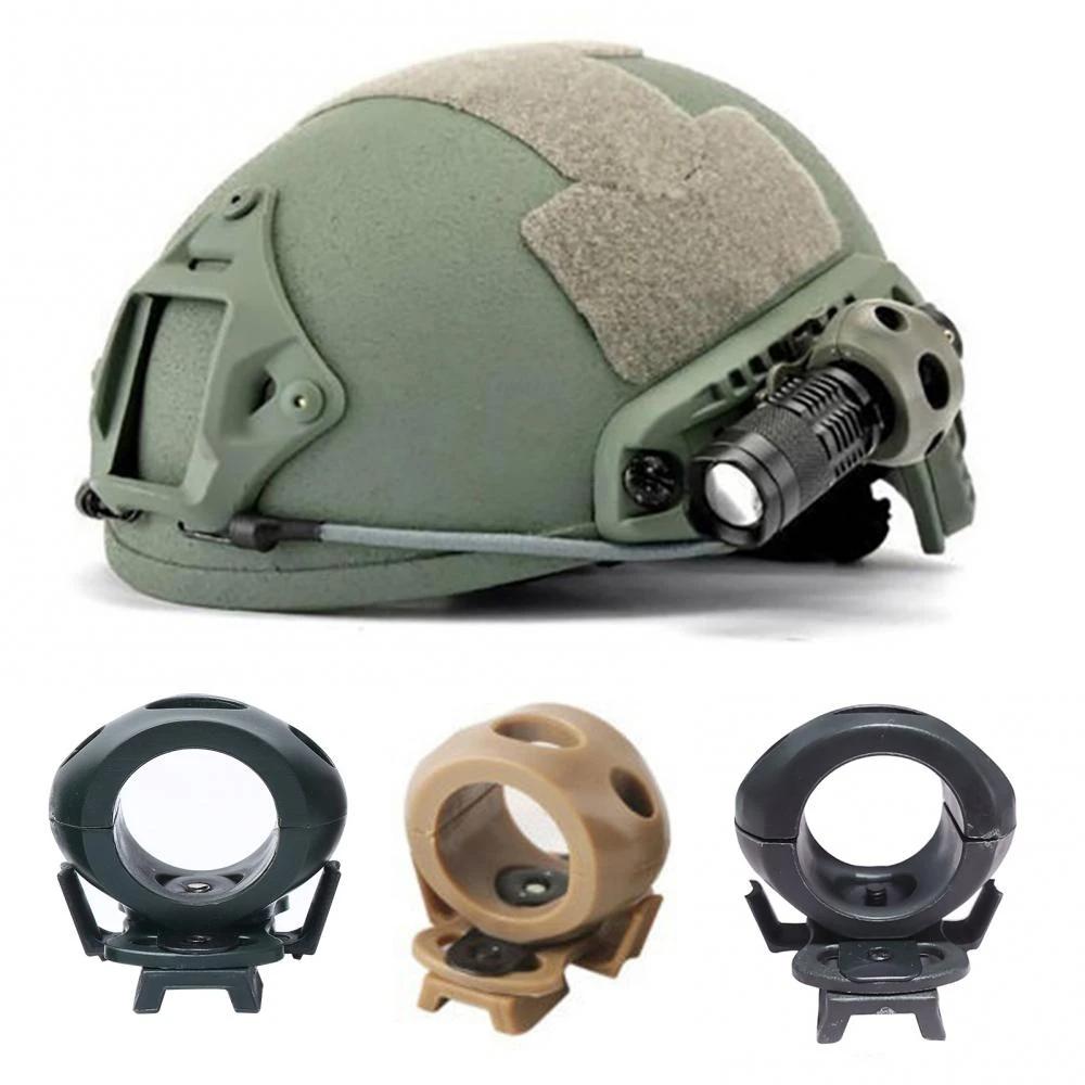 2023MỚI Mũ bảo hiểm 25 mm có hỗ trợ đèn pin chiếu sáng đặc biệt Bộ chuyển đổi kẹp mũ bảo hiểm chiến thuật Color: khaki