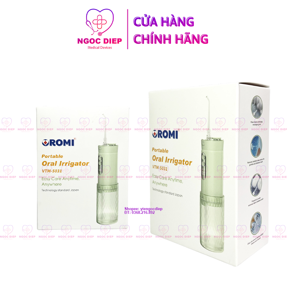 Máy tăm nước cầm tay OROMI VTM-5031 chống thấm nước IPX7 - Vệ sinh răng miệng công nghệ mới