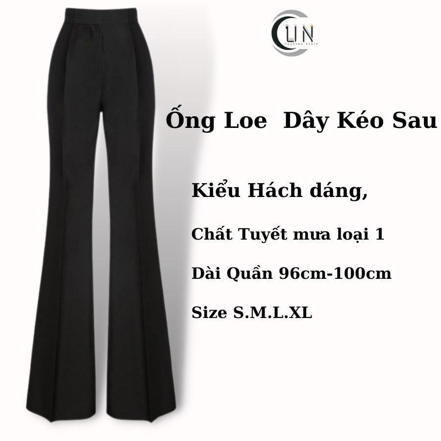 Quần ống loe lưng cao chât cotton co giãn cho nữ siêu tôn dáng,thích hợp cho nàng đi làm,đi dạo