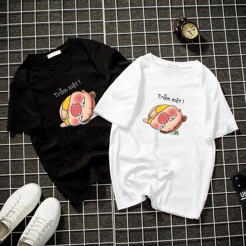 Áo thun unisex form rộng in quỳnh aka dễ thương vải dày mịn 2019T1124