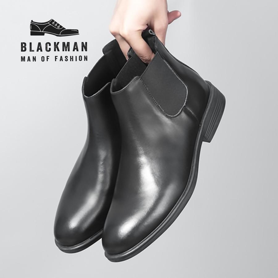 Giày cổ cao nam chelsea boots da bò cao cấp thời trang Blackman GD111