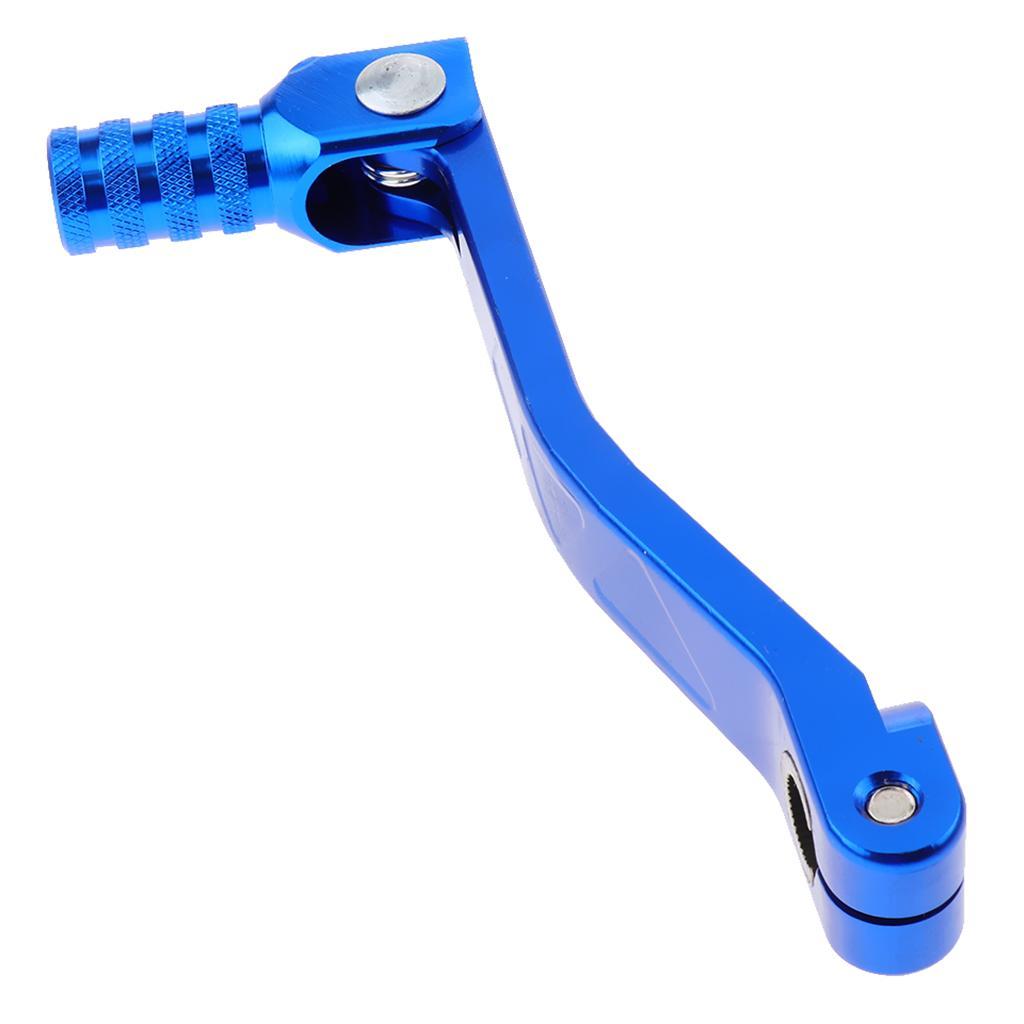 Universal Motorcycle CNC Adjustable Folding Gear Shift Lever Blue + Red