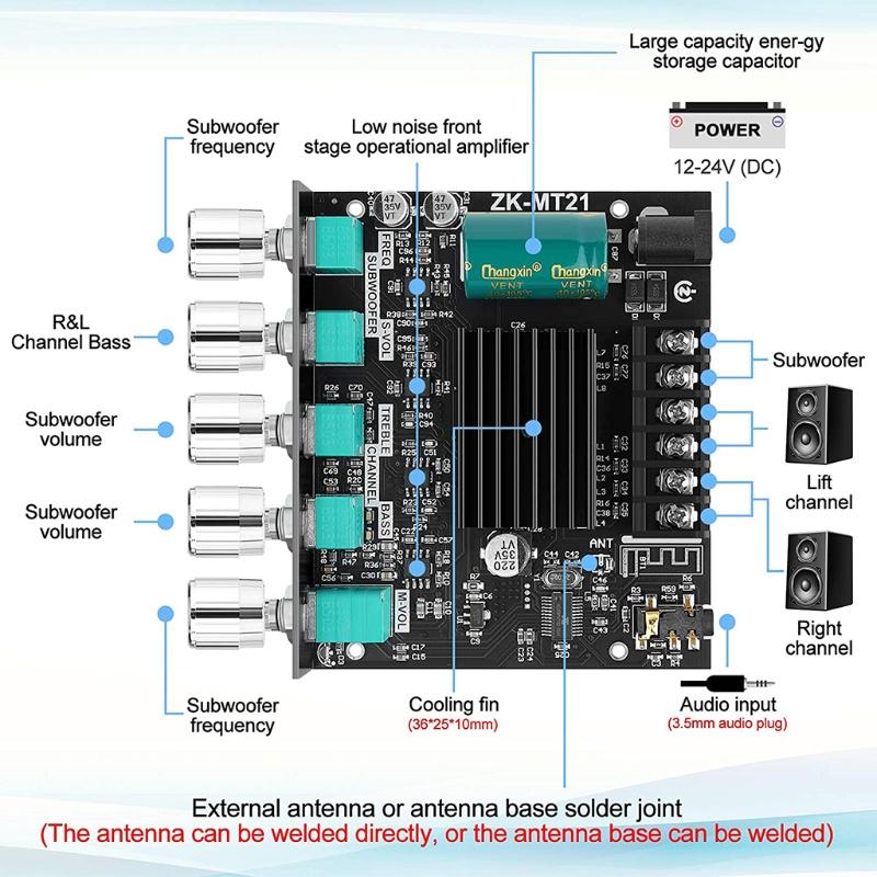 ~ Audio Power Amplifier Digital Amplifier HIFI Bluetooth-compatible 5.0 Power Stereo Audio Home Theater Module Excellent