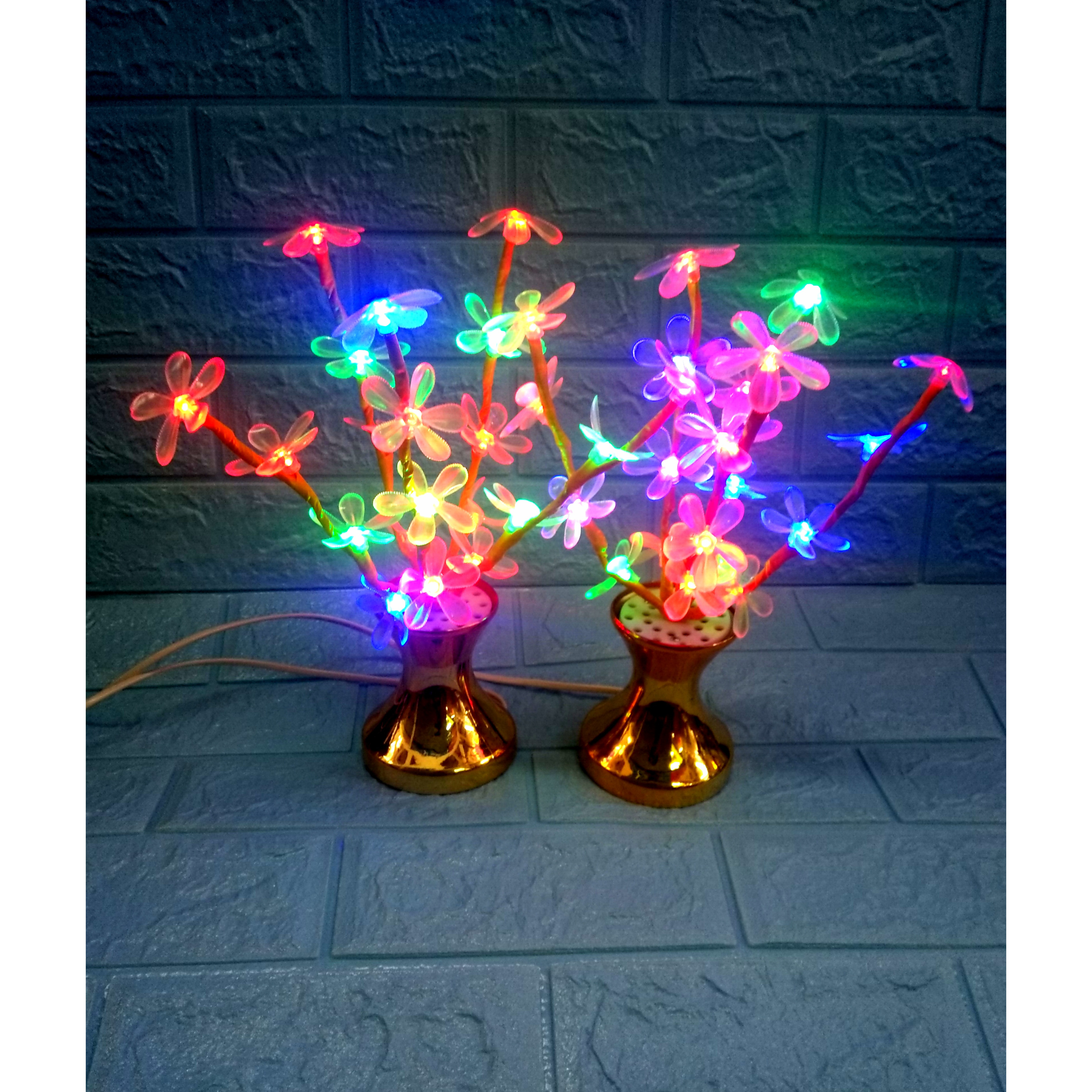 Cặp đèn led hoa mai đào mini