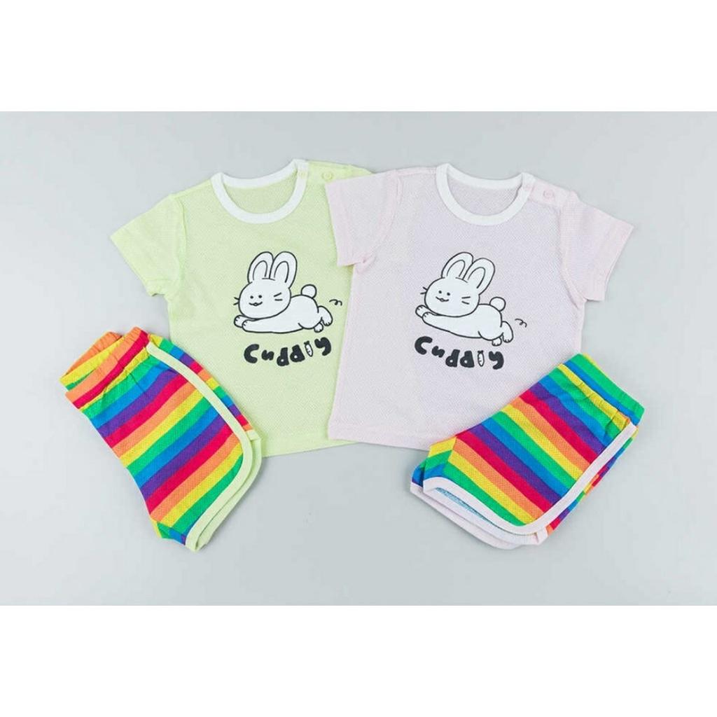 Bộ trẻ em cộc taychính hãngCordi-i Hàn Quôc-Thỏ cầu vồng